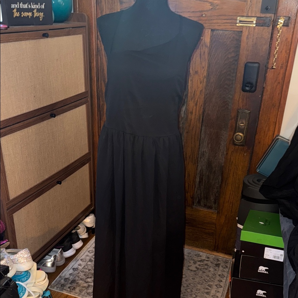 Cotton Black Sleeveless Dress